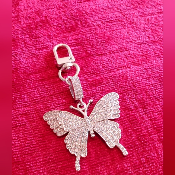 Crystal Butterfly Bag Charm - Picture 2 of 3
